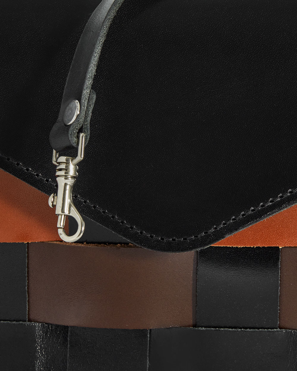 Black and brown leather bag sale