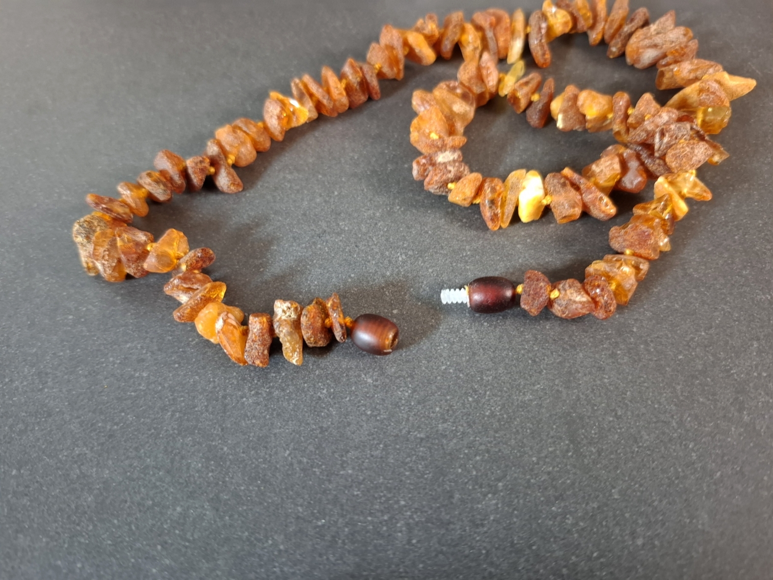 Rå Bärnstenhalsband med Lås - 2