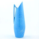 Carl-Harry Stålhane (Sagittaria 1950s) Blue Vase with Flower Relief 29 cm