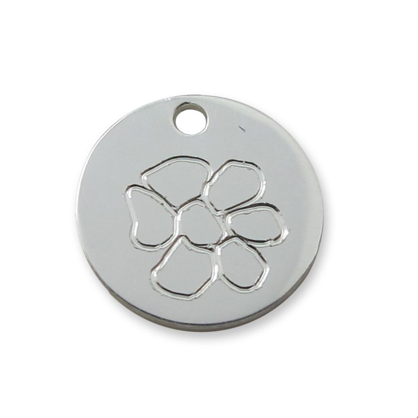 Varumärkestag rund sterlingsilver 10mm - 0.5mm - 3