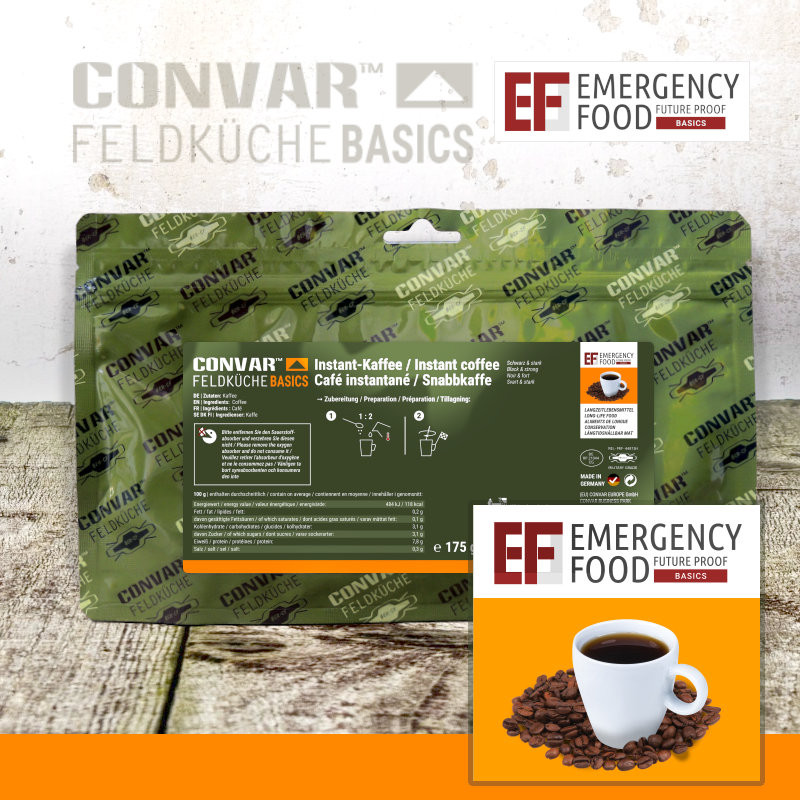 Convar Emergency Food | Snabbkaffe | Frystorkad mat | 175g