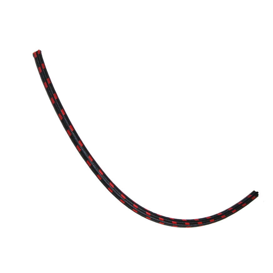 Tændkabel stofbeklædt sort/rød 30 cm, 7 mm