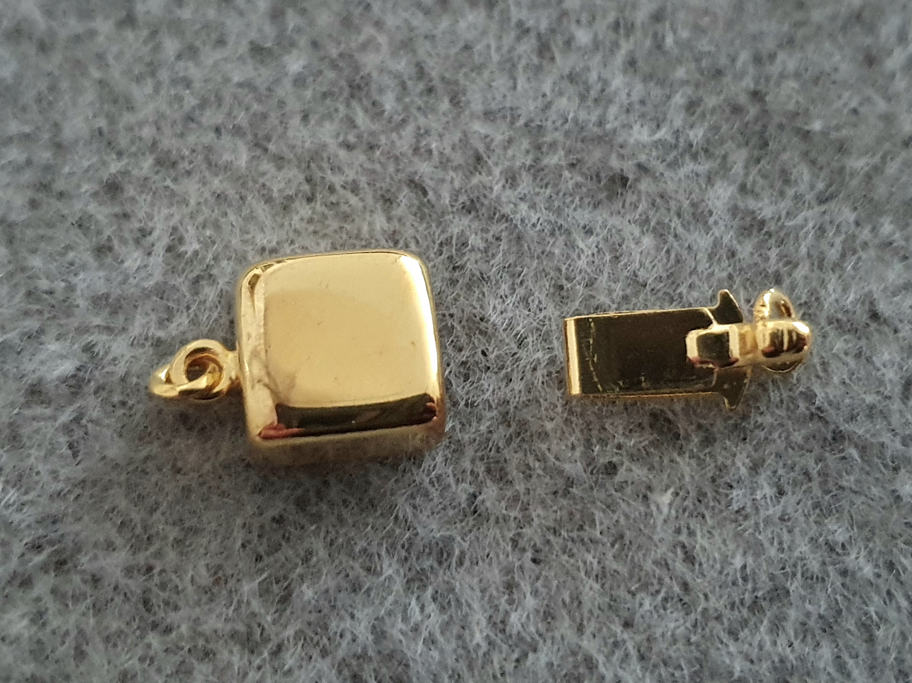 Collierlås kvadrat ca. 8x8mm fg 925-silver
