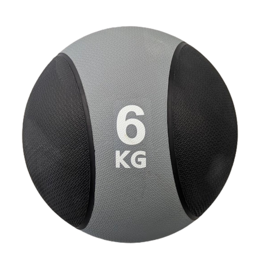 Medicinboll i gummi 6 kg Svart/Grå - 3