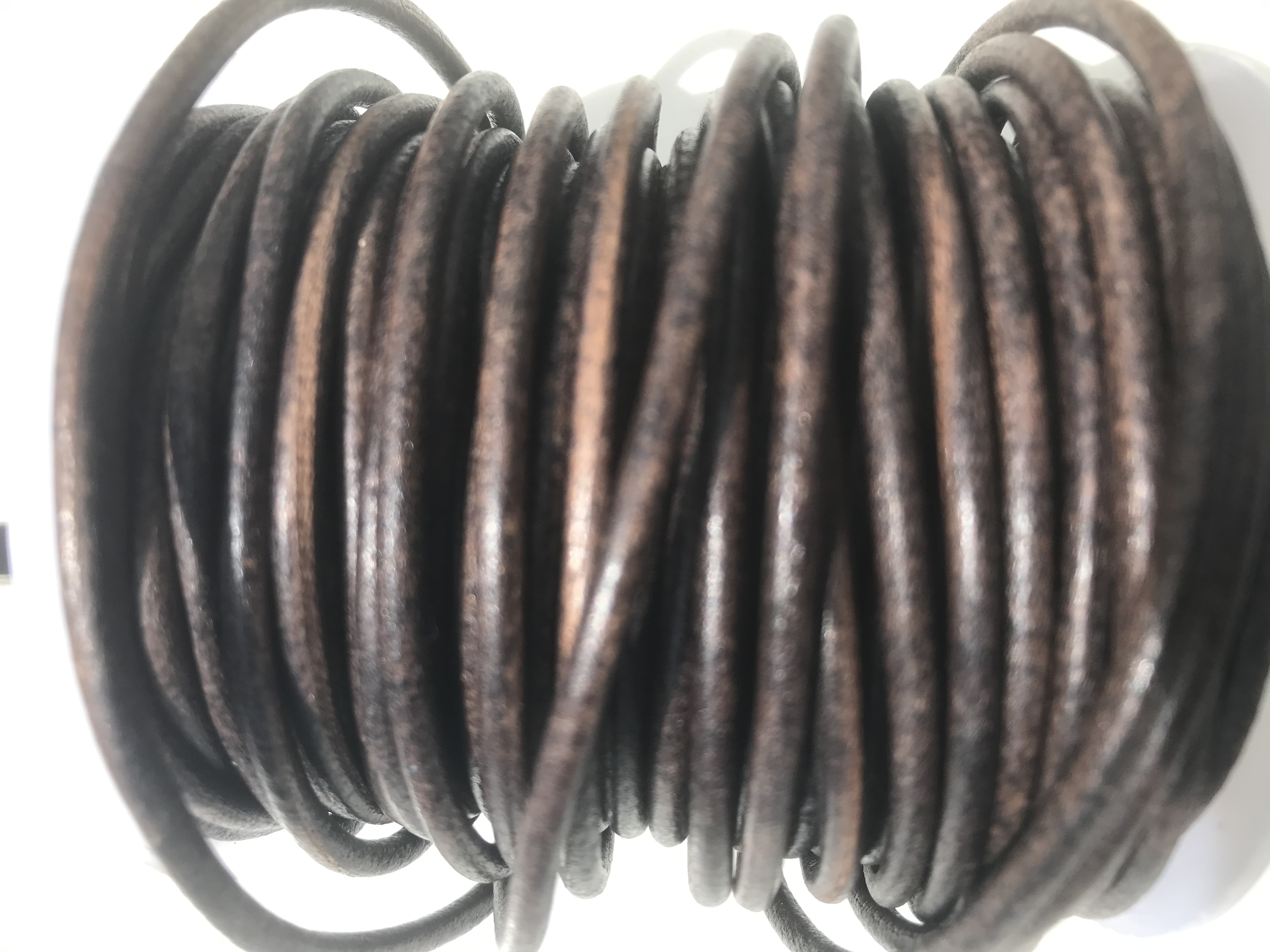 Läderrem 3mm Matt Brun - metervara