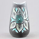 Mari Simmulson (Solblomma 1961) Brown Vase with Pastel Sunflower 17 cm