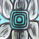 Mari Simmulson (Solblomma 1961) Brown Vase with Pastel Sunflower 17 cm