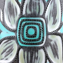 Mari Simmulson (Solblomma 1961) Brown Vase with Pastel Sunflower 17 cm