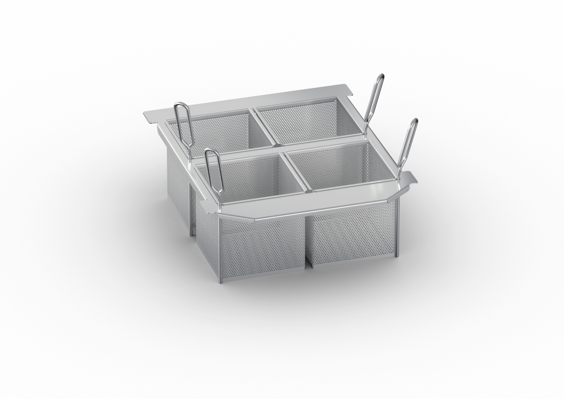 Set med 4 perforerade portionskorgar - Modell 2-XS