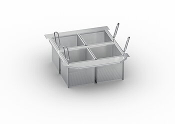 Set med 4 perforerade portionskorgar - Modell 2-XS