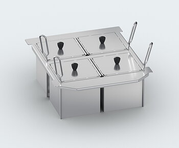 Set med 4 operforerade portionskorgar - Modell 2-XS