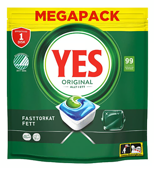 Maskindiskmedel YES Original Allt i Ett Tablett