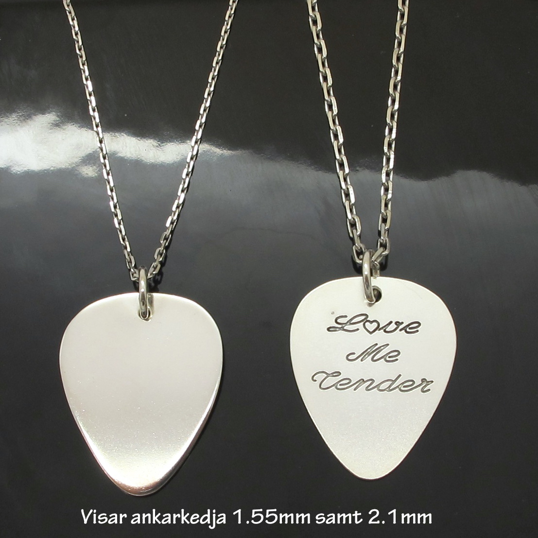 Sterling Silver Hand-made Plectrum Pendant - 10