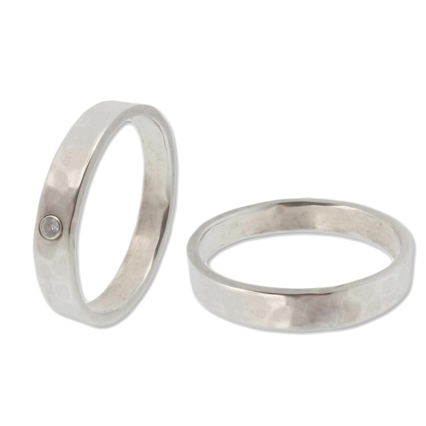 Fingerring hamrad yta i äkta silver - 3