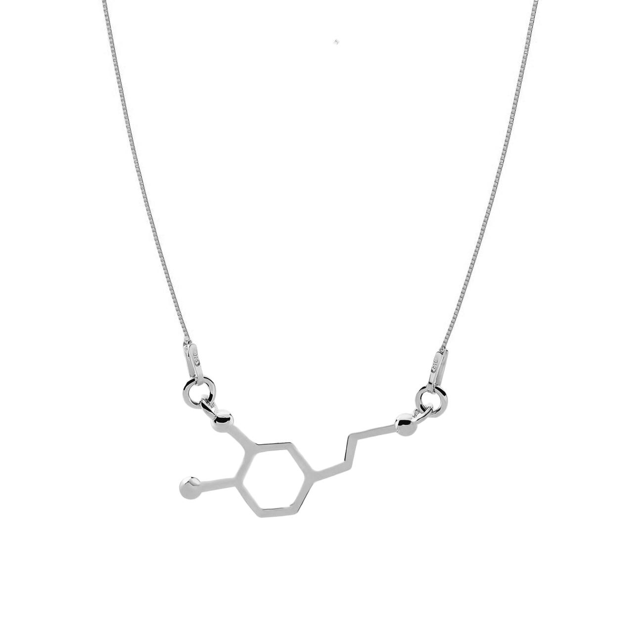 Sterling Silver Dopamine Molecular Necklace