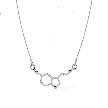 Sterling Silver Serotonin Molecular Necklace