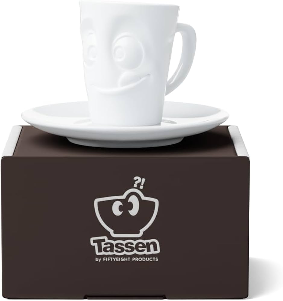 Tassen Känsloporslin - Espressomugg 80 ml + Fat  - Tasty