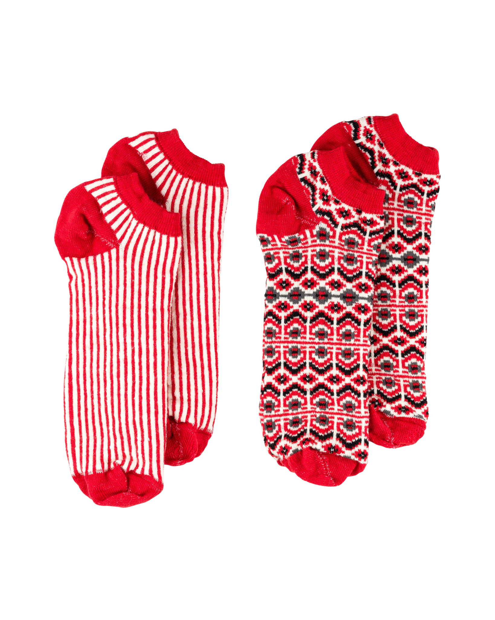 2 PAIRES DALARNA RÖD, CHAUSETTES BASSES EN LAINE MÉRINOS