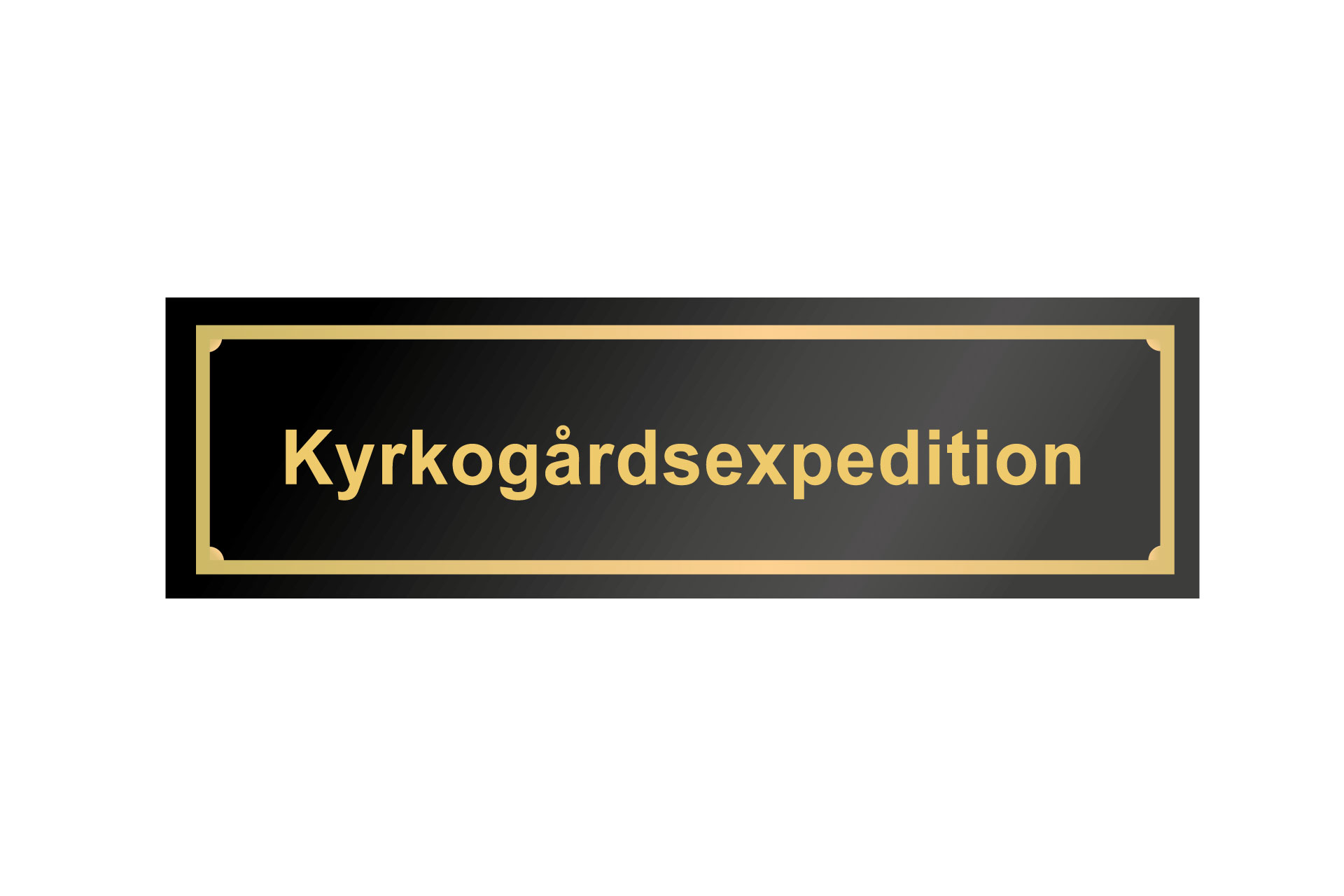 Dörrskylt Kyrkogårdsexpedition