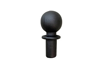Stolpavslutning (Knopp), Gjuten aluminium, Svart
