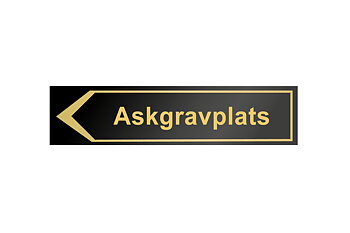 Hänvisningsskylt, Askgravplats
