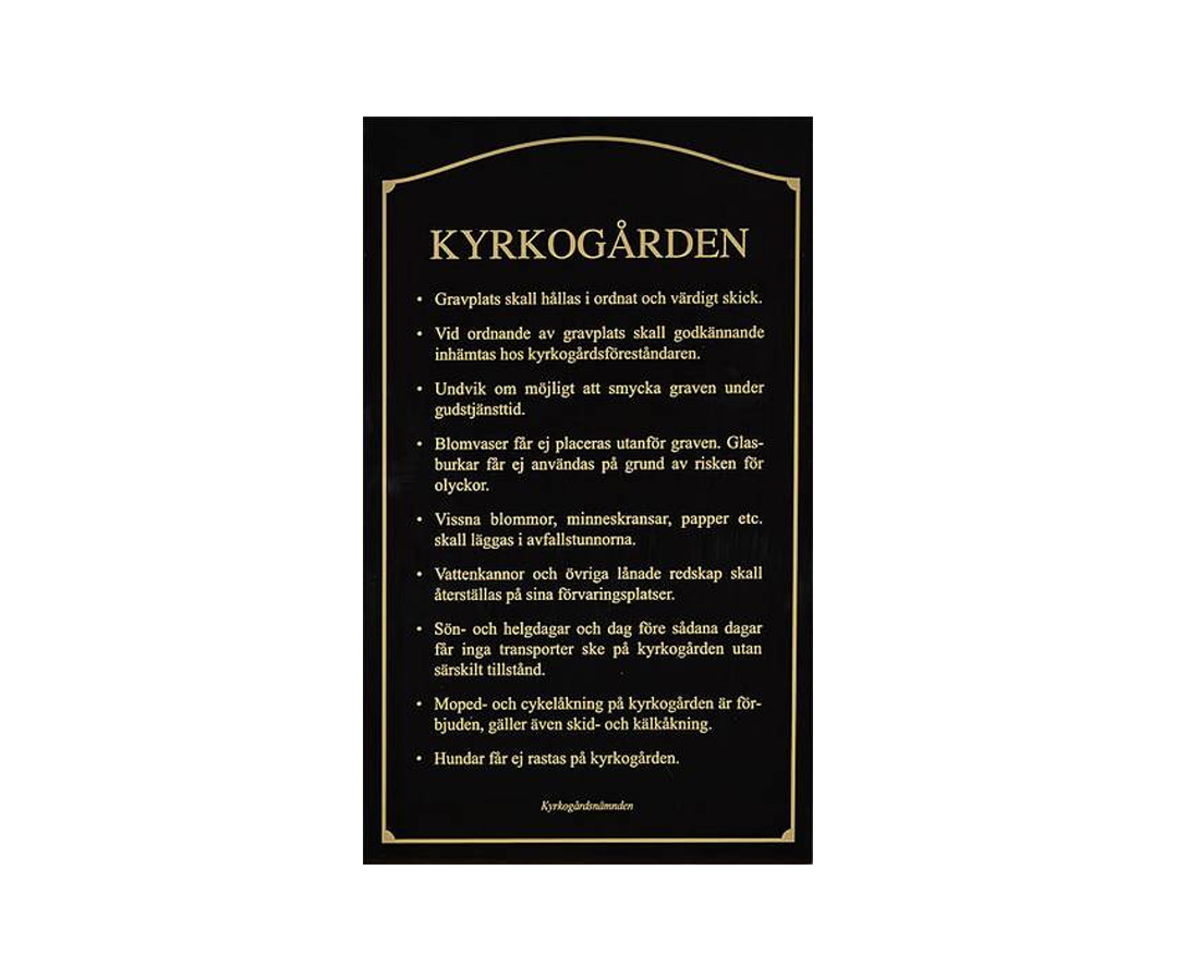 Informationstavla för kyrkogården