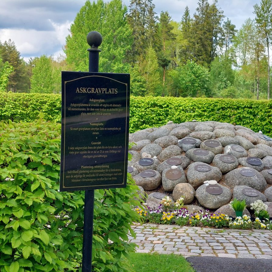 Informationstavla, Föreskrifter för askgravplats - 2