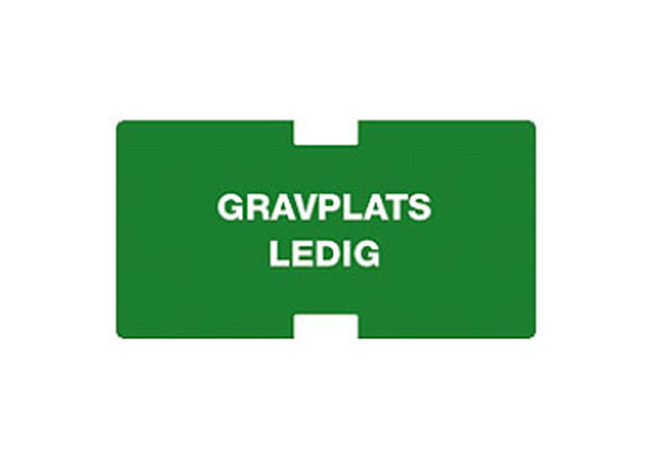 Plastskylt, Gravplats ledig
