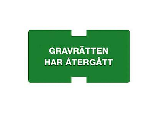 Plastskylt, Gravrätten har återgått