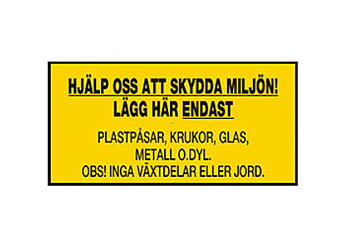 Miljödekal, Ej komposterbart 210*105 mm