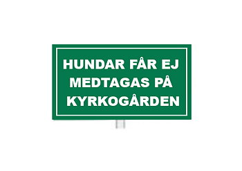 Hundar får ej medtagas på kyrkogården