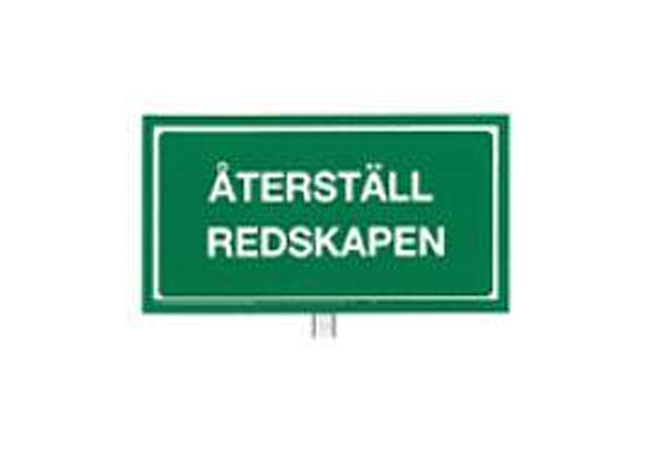 Skylt, Återställ redskapen