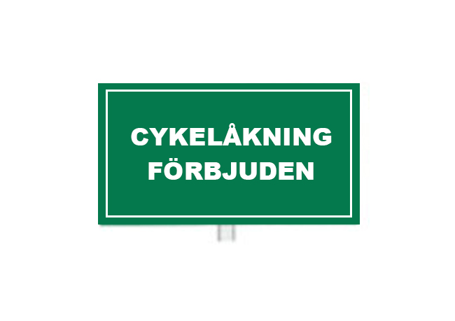 Skylt, Cykelåkning förbjuden