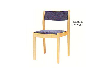 Stol Rolf, stapelbar, klädd sits och rygg