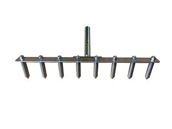 Gravkratta, aluminium  8 runda pinnar - komplett.