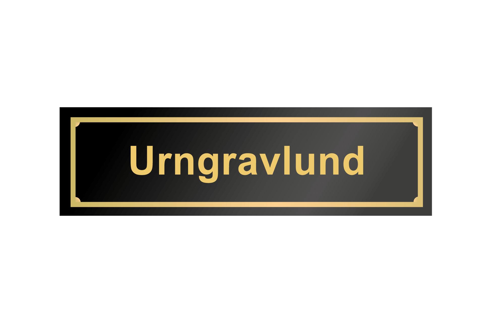 Upplysningsskylt, Urngravlund, bockad för stolpe
