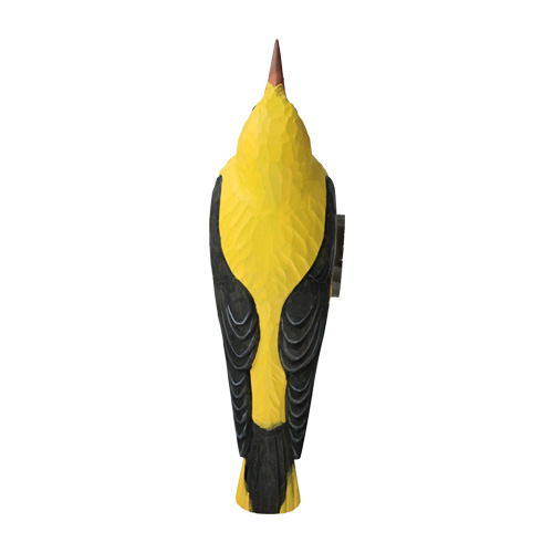 DecoBird Golden Oriole, hand carved wooden bird painted with environmentally friendly colours, back
