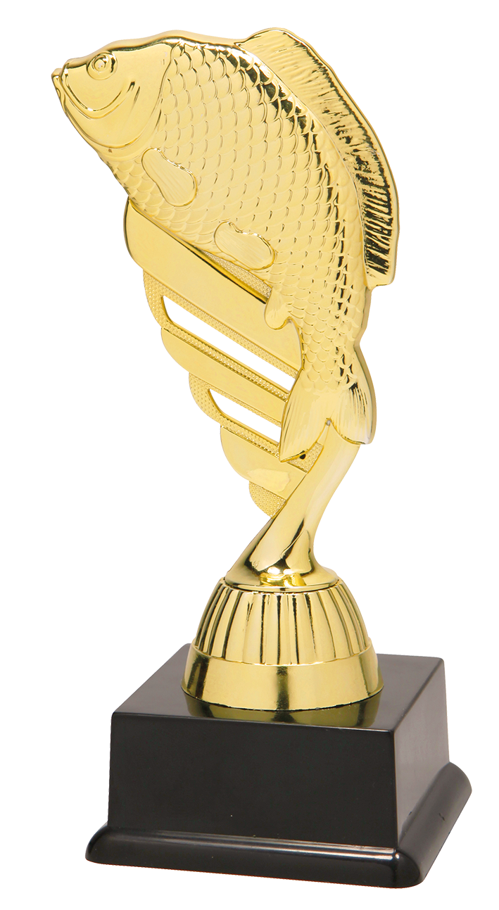 Fiske Guld Statyett - 3 olika storlekar - Skylt med egen text och motiv ingår