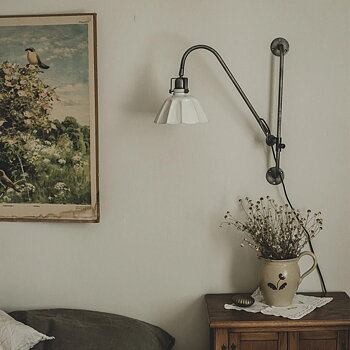 VÄGGLAMPA JUSTERBAR - GRAFIT/VIT