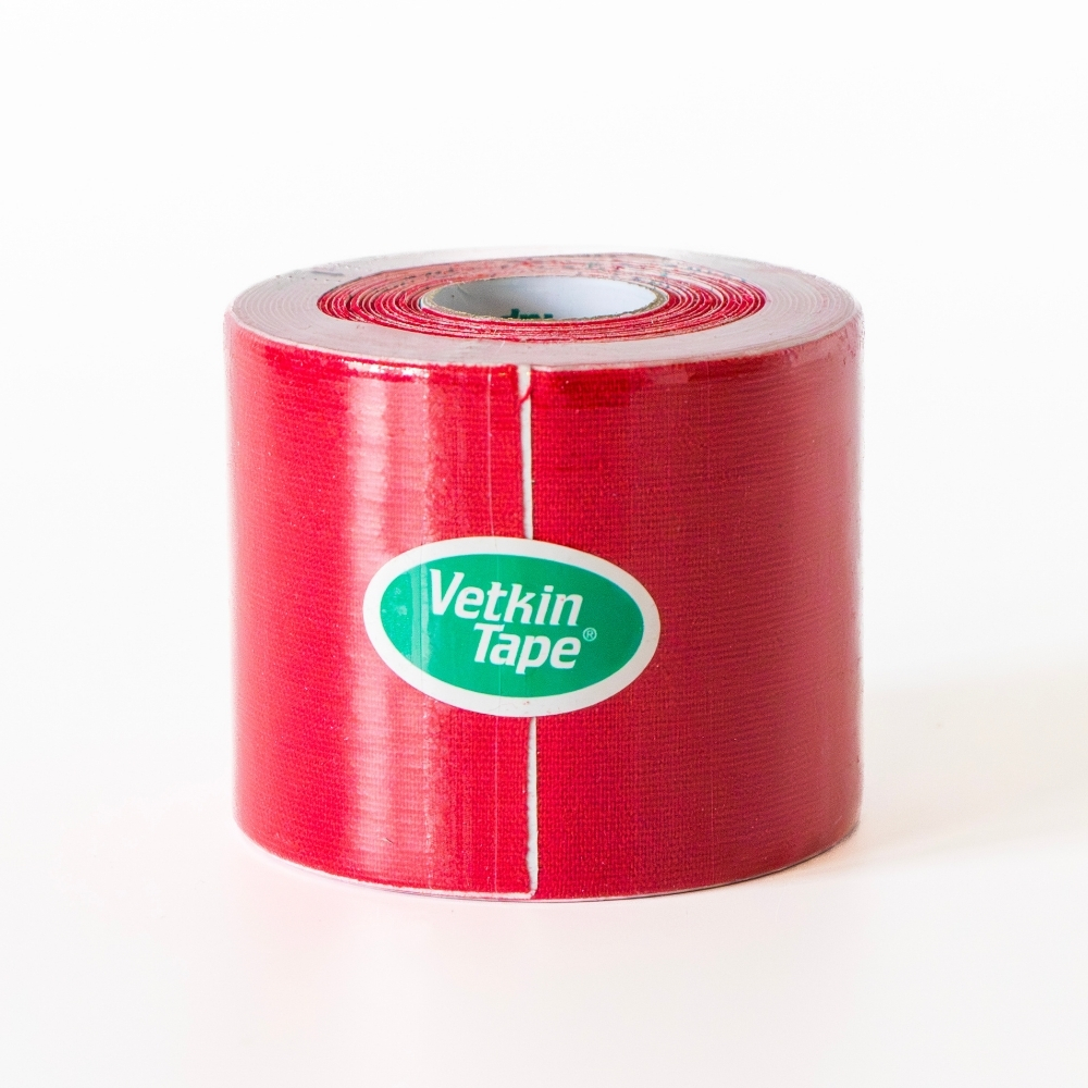 VetkinTape kinesiologietape voor paarden 6 cm x 5 m rood, 1 rol en retailverpakking, voor spierondersteuning en revalidatie van paarden