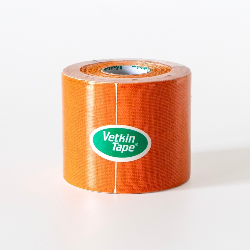 VetkinTape Kinesiologie-Tape für Pferde 6 cm x 5 m orange, 1 Rolle und Einzelhandelsverpackung, zur Muskelunterstützung und Rehabilitation von Pferden