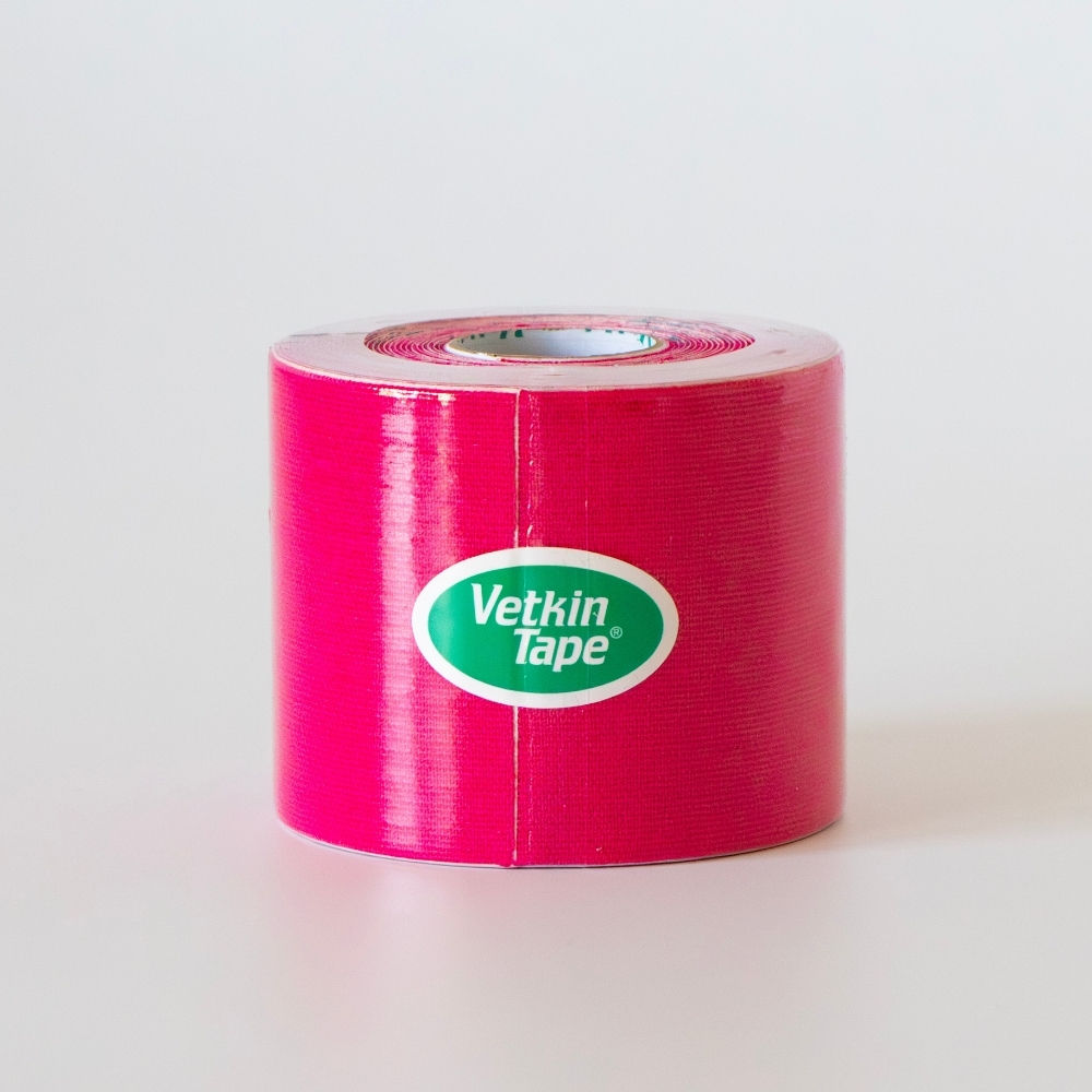 VetkinTape Kinesiologie-Tape für Pferde 6 cm x 5 m pink, 1 Rolle und Einzelhandelsverpackung, zur Muskelunterstützung und Rehabilitation von Pferden