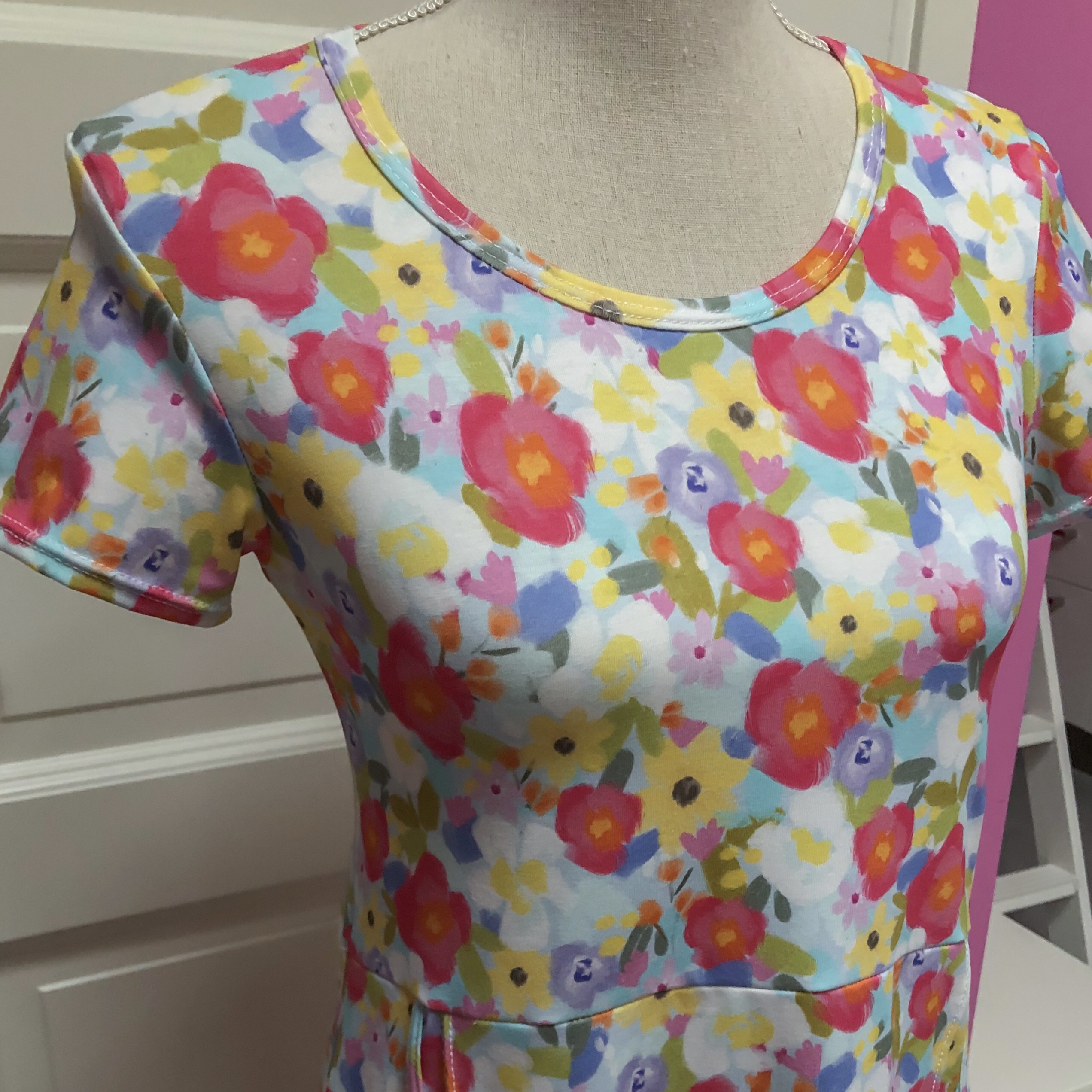 SLUTSÅLT! Jerseytyg ekologisk bomull,  "Sparkle & shine",  metervara  - 5