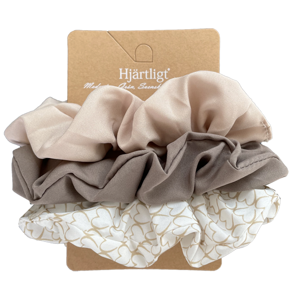 Hjärtligt Hårscrunchies 3-pack
