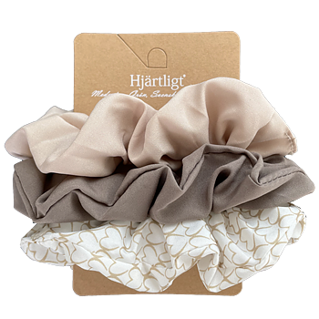 Hjärtligt Hårscrunchies 3-pack