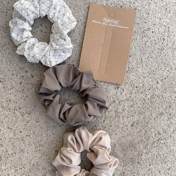 Hjärtligt Hårscrunchies 3-pack