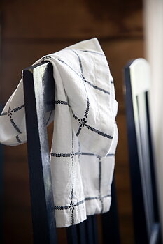 Linen Towel Classic White/Navy