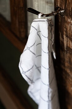 Linen Towel Classic White/Grey