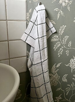 Linen Towel Classic White/Green