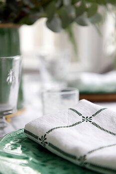 Linen Towel Classic White/Green